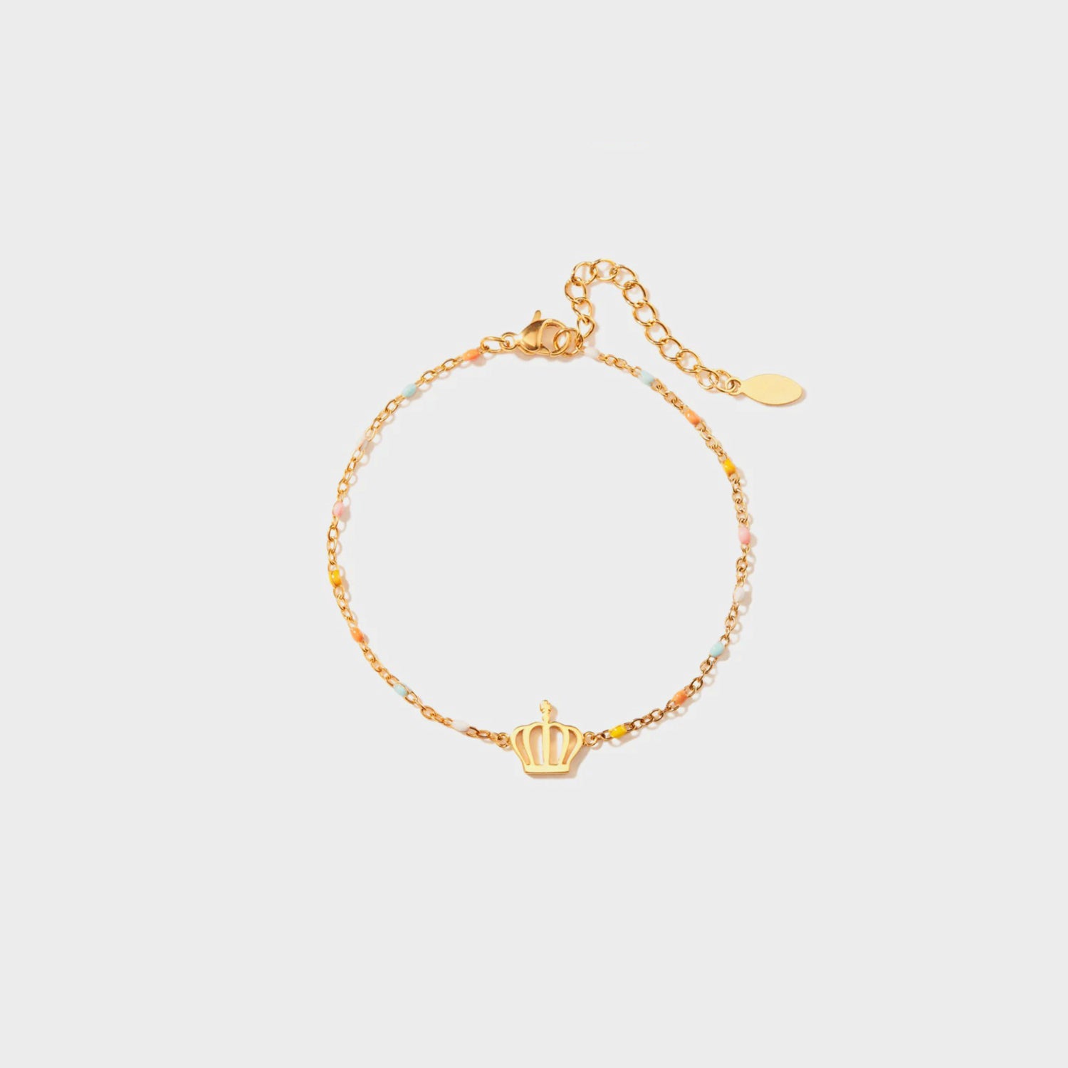 Crown Shape 18K Gold-Plated Bead Bracelet-Bijou Crush