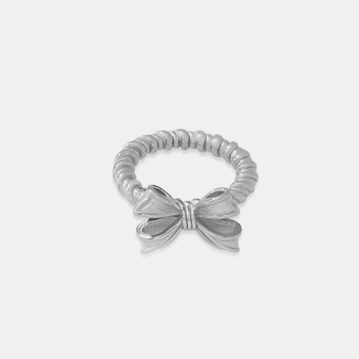 Twisted Titanium Steel Bow Ring-Bijou Crush