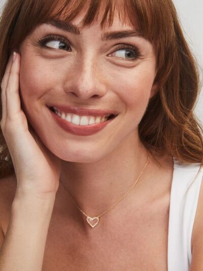14K Gold-Plated Heart Pendant Necklace-Bijou Crush
