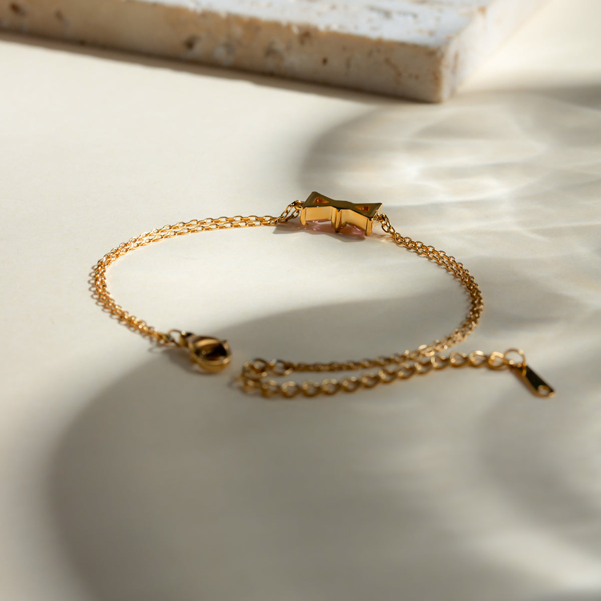 Stainless Steel Zircon Bow Bracelet-Bijou Crush