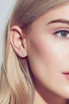 Heartbeat Rhythm 925 Sterling Silver Moissanite Stud Earrings-Bijou Crush
