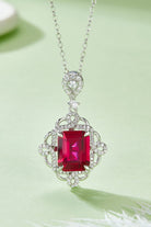 925 Sterling Silver Ruby Pendant Necklace-Bijou Crush