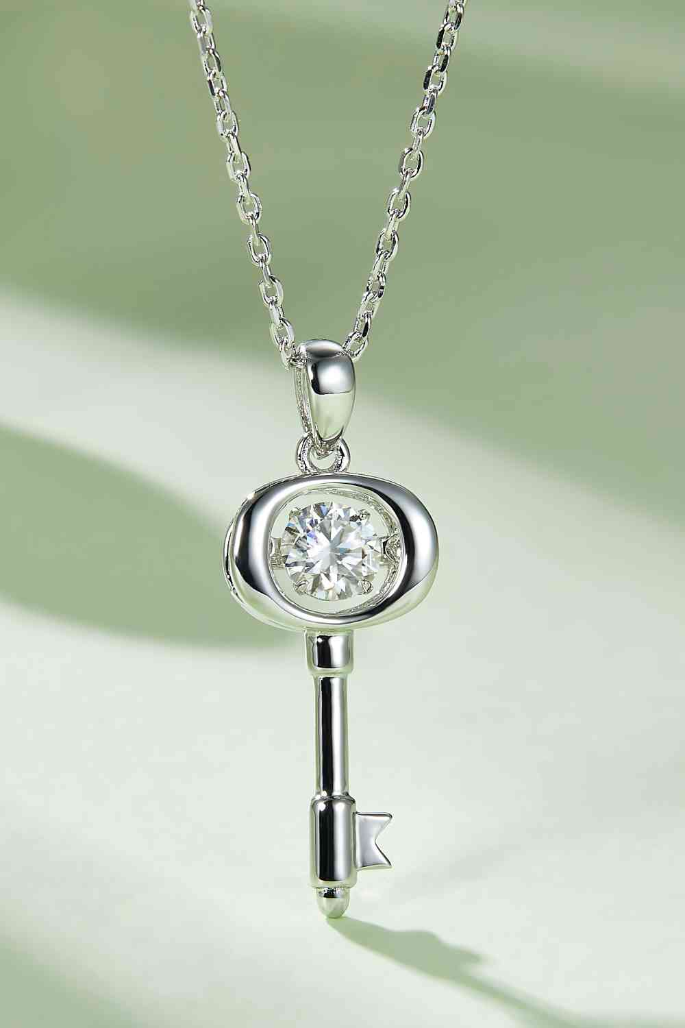 Adored Moissanite Key Pendant Necklace-Bijou Crush