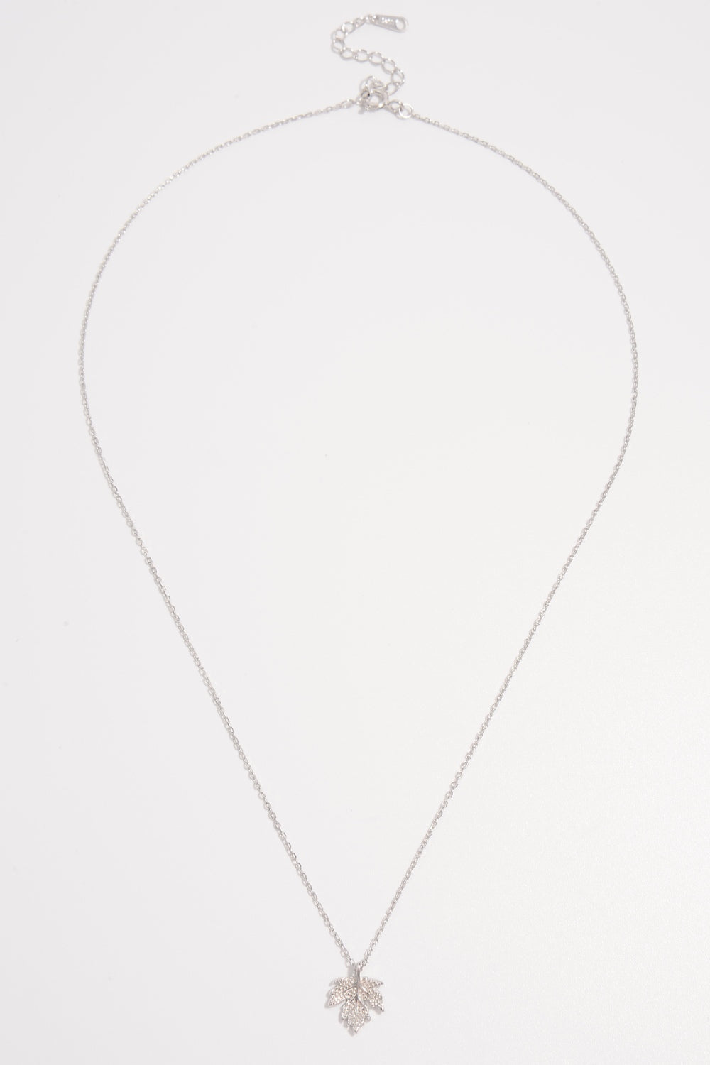 925 Sterling Silver Zircon Maple Leaf Necklace-Bijou Crush