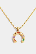 Inlaid Zircon Pendant Stainless Steel Necklace-Bijou Crush
