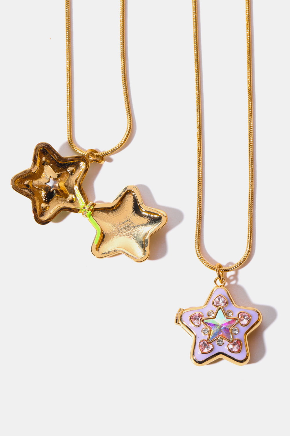 Rhinestone Decor Star Box Pendant Necklace-Bijou Crush