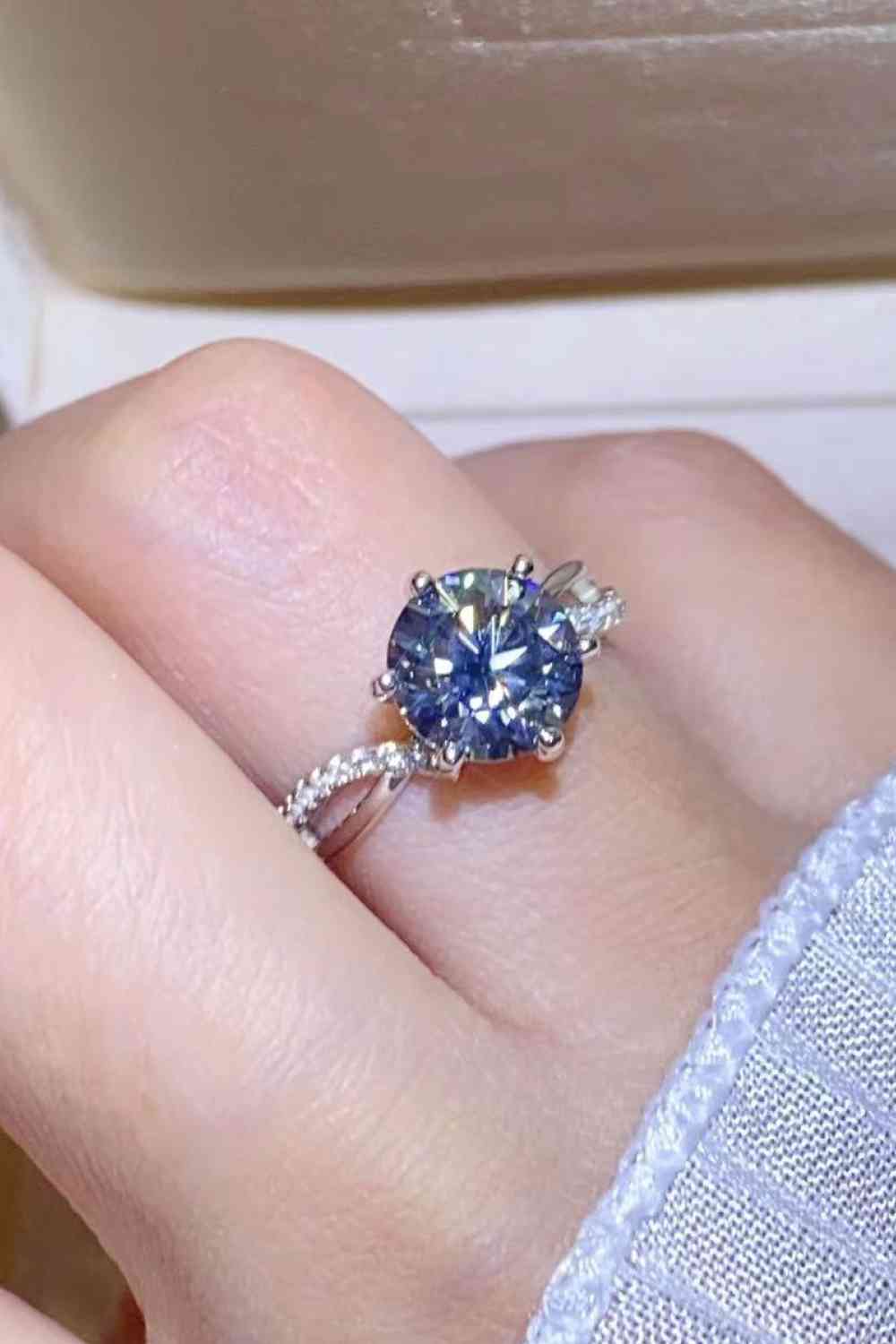2 Carat Moissanite Ring in Smokey Gray-Bijou Crush