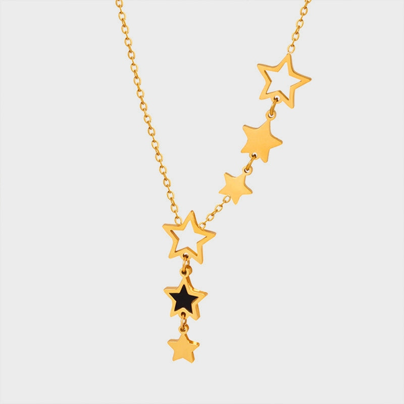 Titanium Steel Geometric Drop Necklace-Bijou Crush
