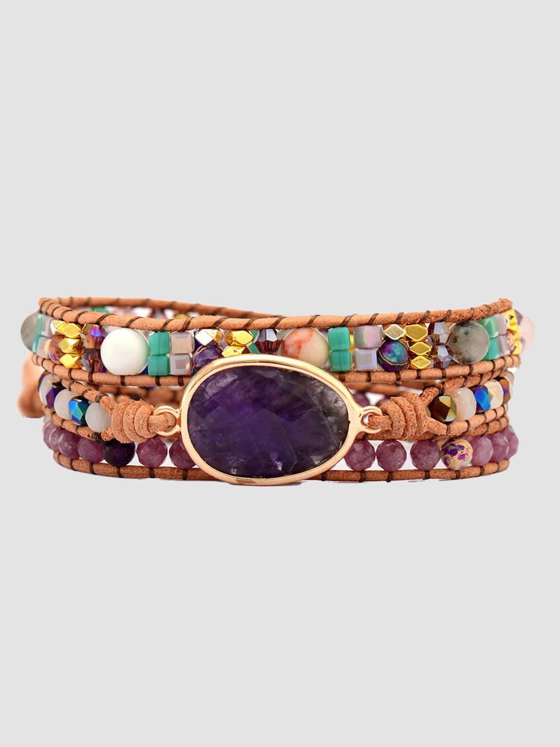 Triple-Layer Amethyst Bracelet-Bijou Crush