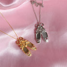 Copper Ballet Shoe Pendant Necklace-Bijou Crush