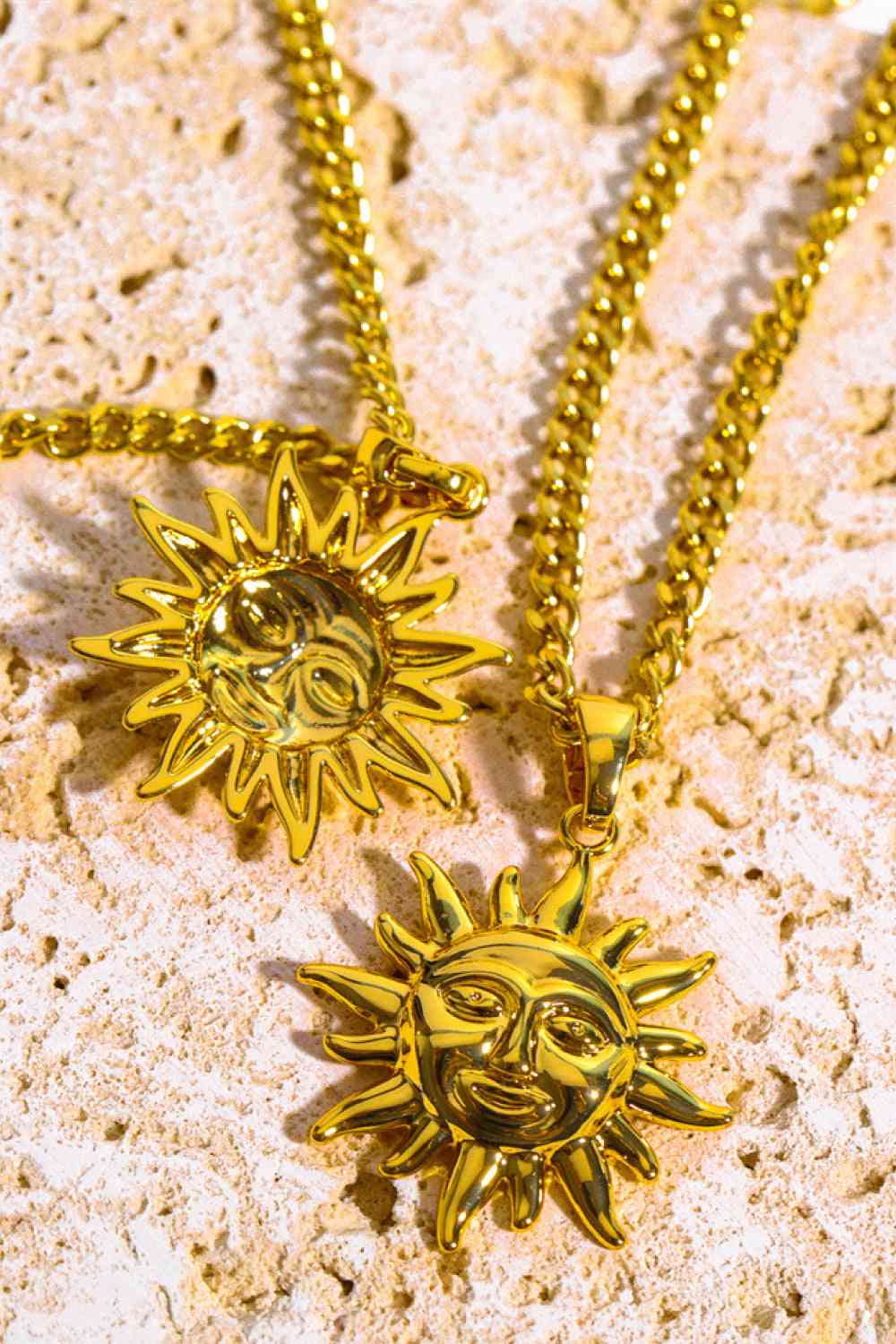 Sun Pendant Copper Necklace-Bijou Crush