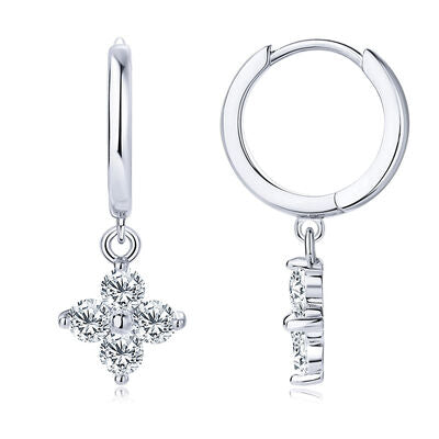 925 Sterling Silver Moissanite Hoop Drop Earrings-Bijou Crush