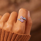 Flower Shape Inlaid Zircon 925 Sterling Silver Ring-Bijou Crush
