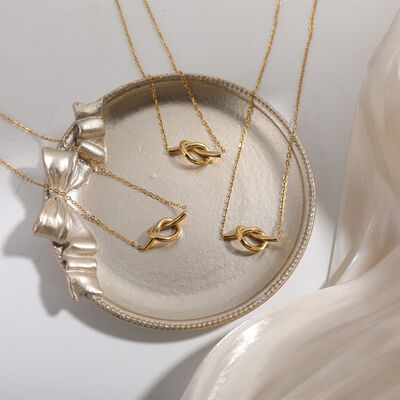 18K Gold-Plated Knotted Necklace-Bijou Crush