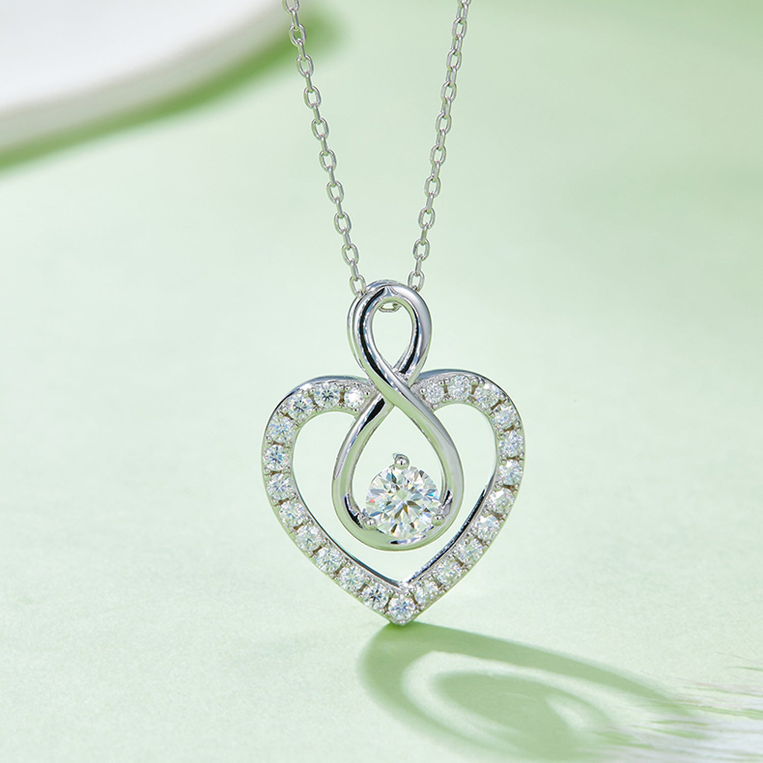 1 Carat Moissanite 925 Sterling Silver Heart Shape Necklace-Bijou Crush