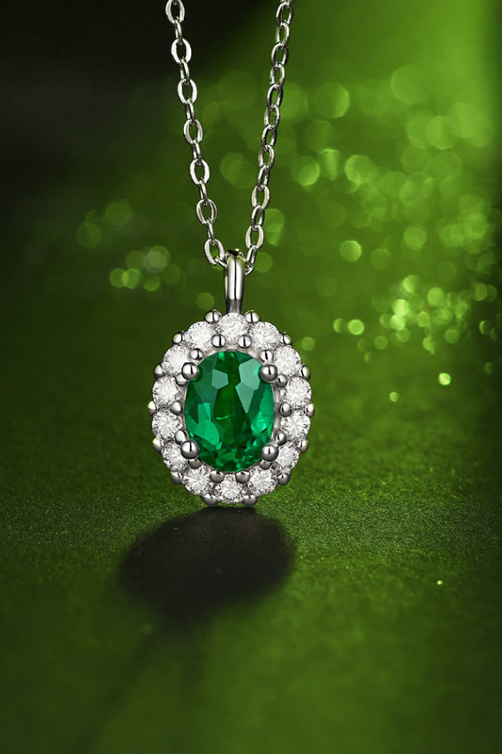 1.5 Carat Lab-Grown Emerald 925 Sterling Silver Necklace-Bijou Crush