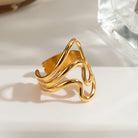 Stainless Steel Corrugated Open Ring-Bijou Crush