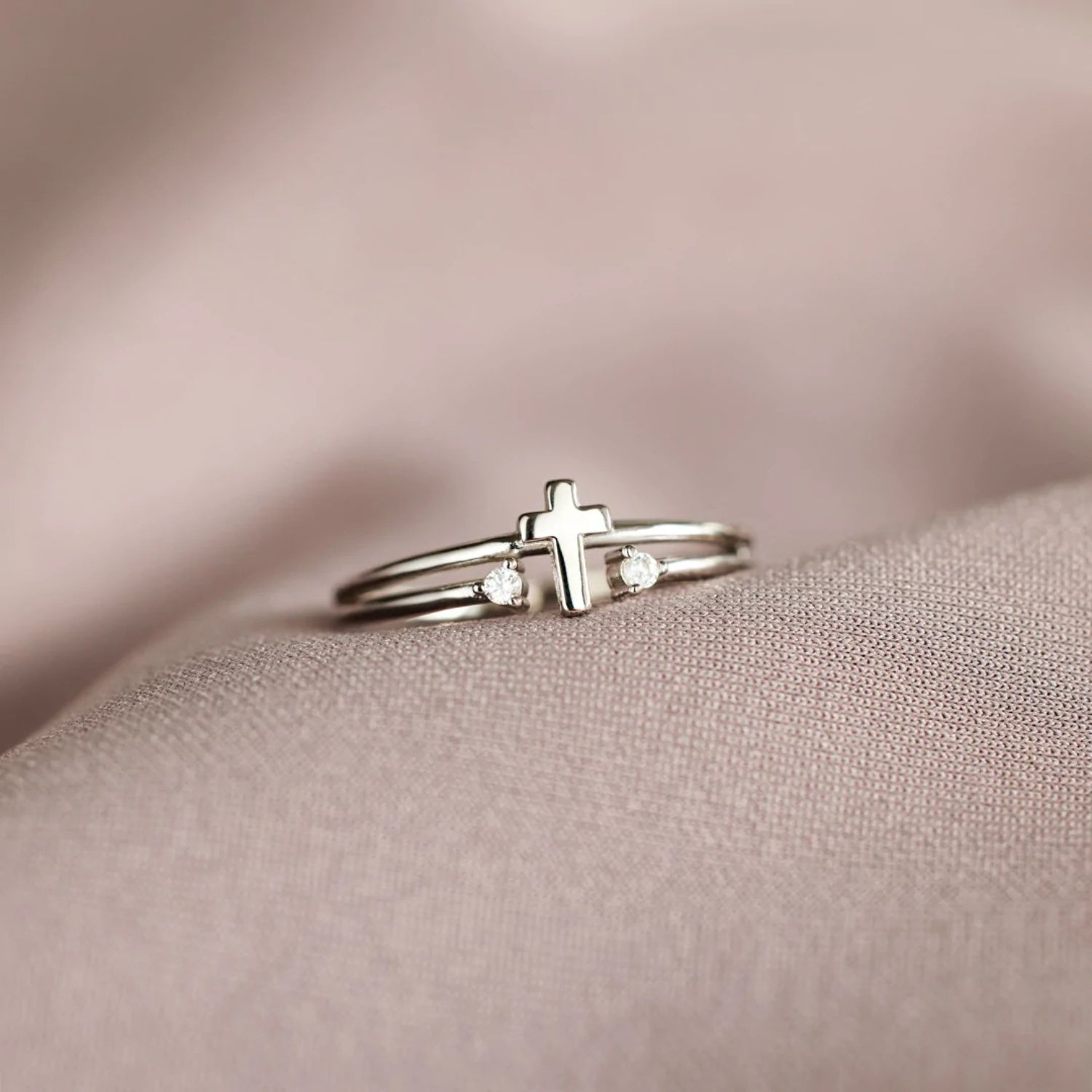 925 Sterling Silver Adjustable Cross Ring-Bijou Crush