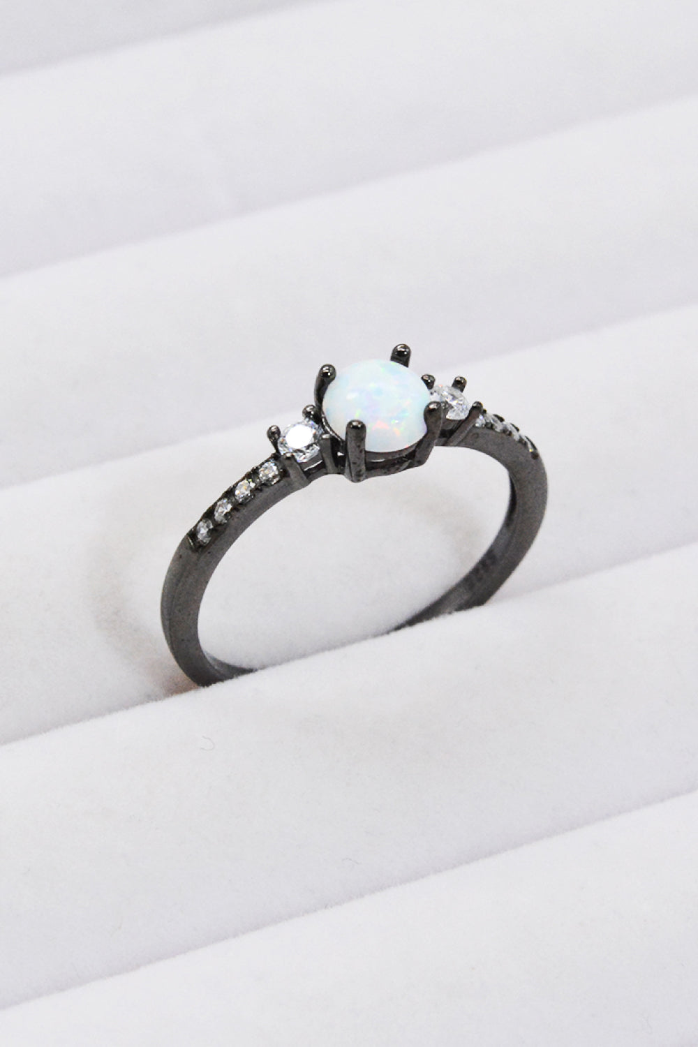 Sterling Silver Round Opal Ring-Bijou Crush