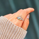 925 Sterling Silver Inlaid Zircon Lotus Shape Ring-Bijou Crush