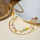 Natural Stone Double Layered Bracelet - 18K Gold-Plated-Bijou Crush