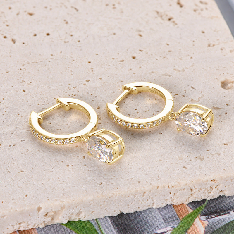 3 Carat Moissanite 925 Sterling Silver Earrings-Bijou Crush