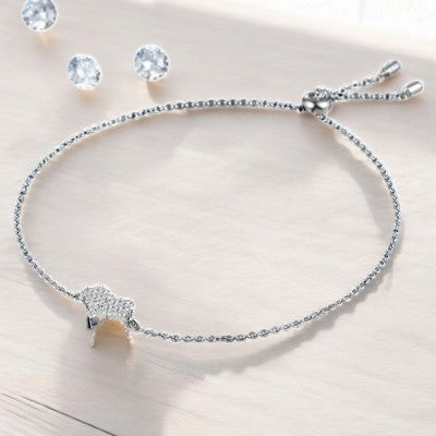 Moissanite 925 Sterling Silver Heart Bracelet-Bijou Crush