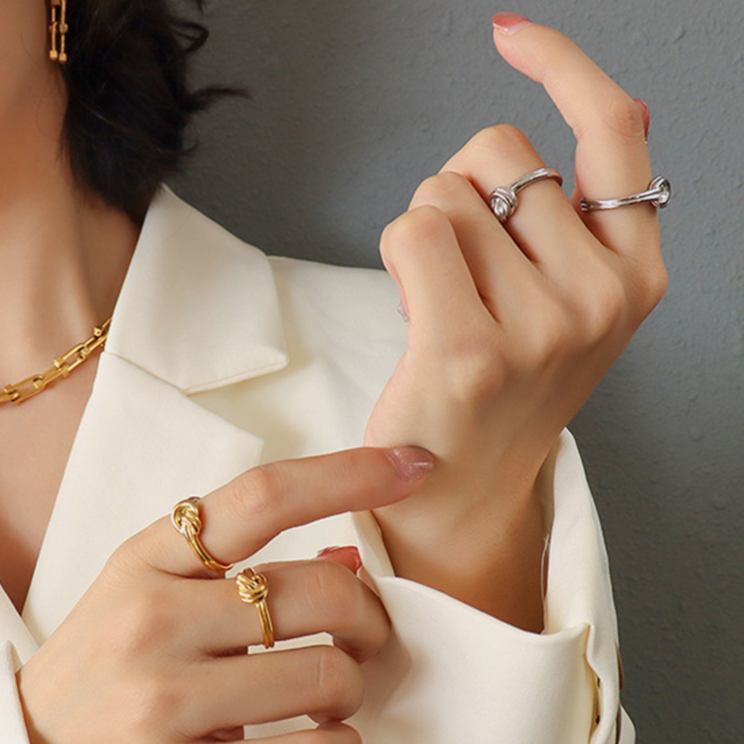 Titanium Steel Knot Ring-Bijou Crush