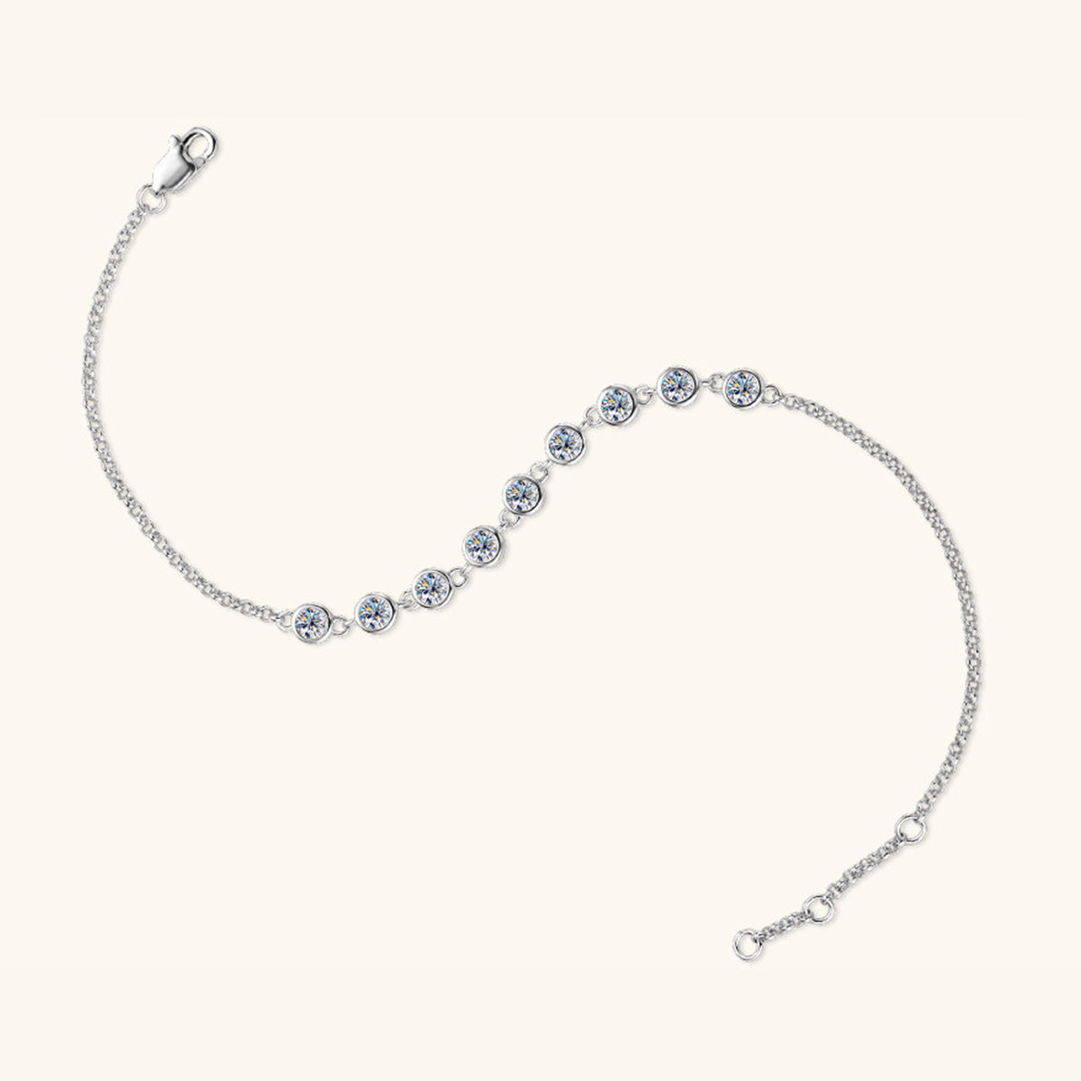 Inlaid Moissanite 925 Sterling Silver Bracelet-Bijou Crush