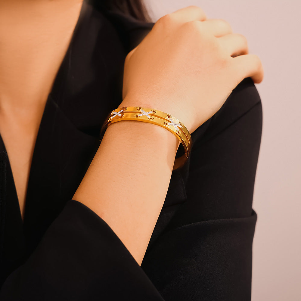 18K Gold-Plated Czech Diamond Bracelet-Bijou Crush