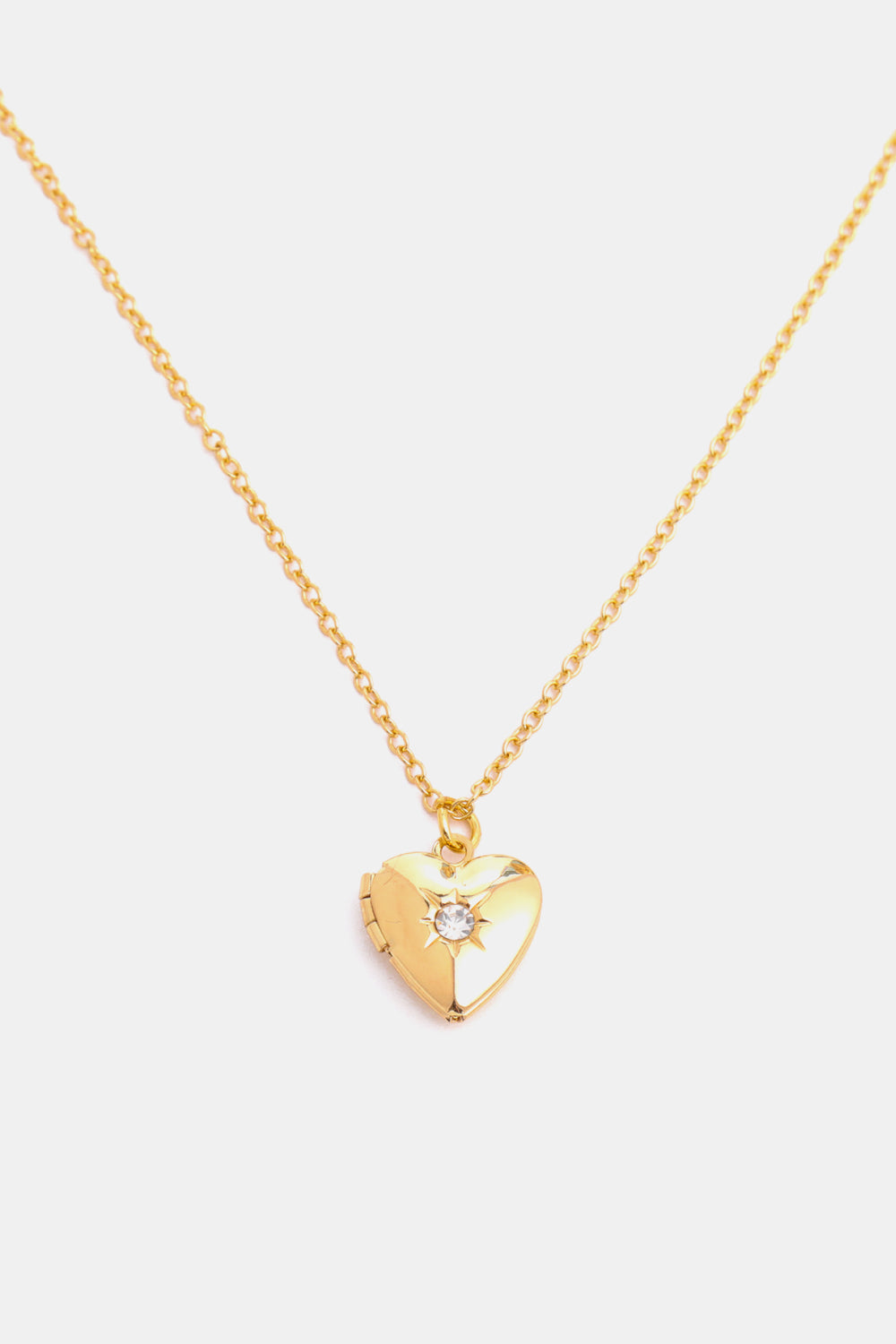 Zircon Heart Shape 14K Gold-Plated Pendant Necklace-Bijou Crush