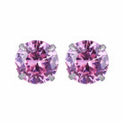 Simple CZ White 925 Sterling Silver Round Studs Earrings-Bijou Crush