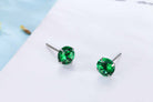 Simple CZ White 925 Sterling Silver Round Studs Earrings-Bijou Crush