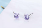 Simple CZ White 925 Sterling Silver Round Studs Earrings-Bijou Crush