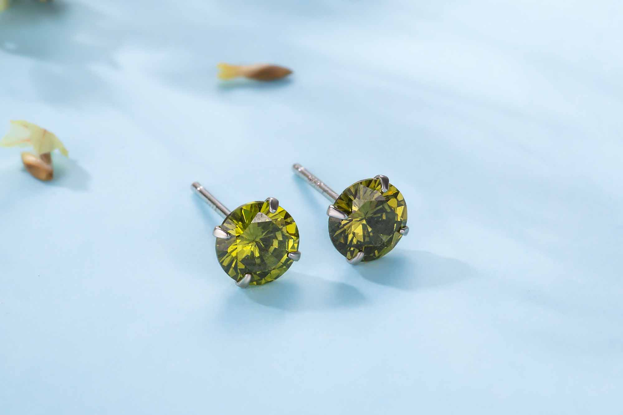 Simple CZ White 925 Sterling Silver Round Studs Earrings-Bijou Crush