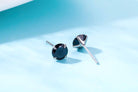 Simple CZ White 925 Sterling Silver Round Studs Earrings-Bijou Crush
