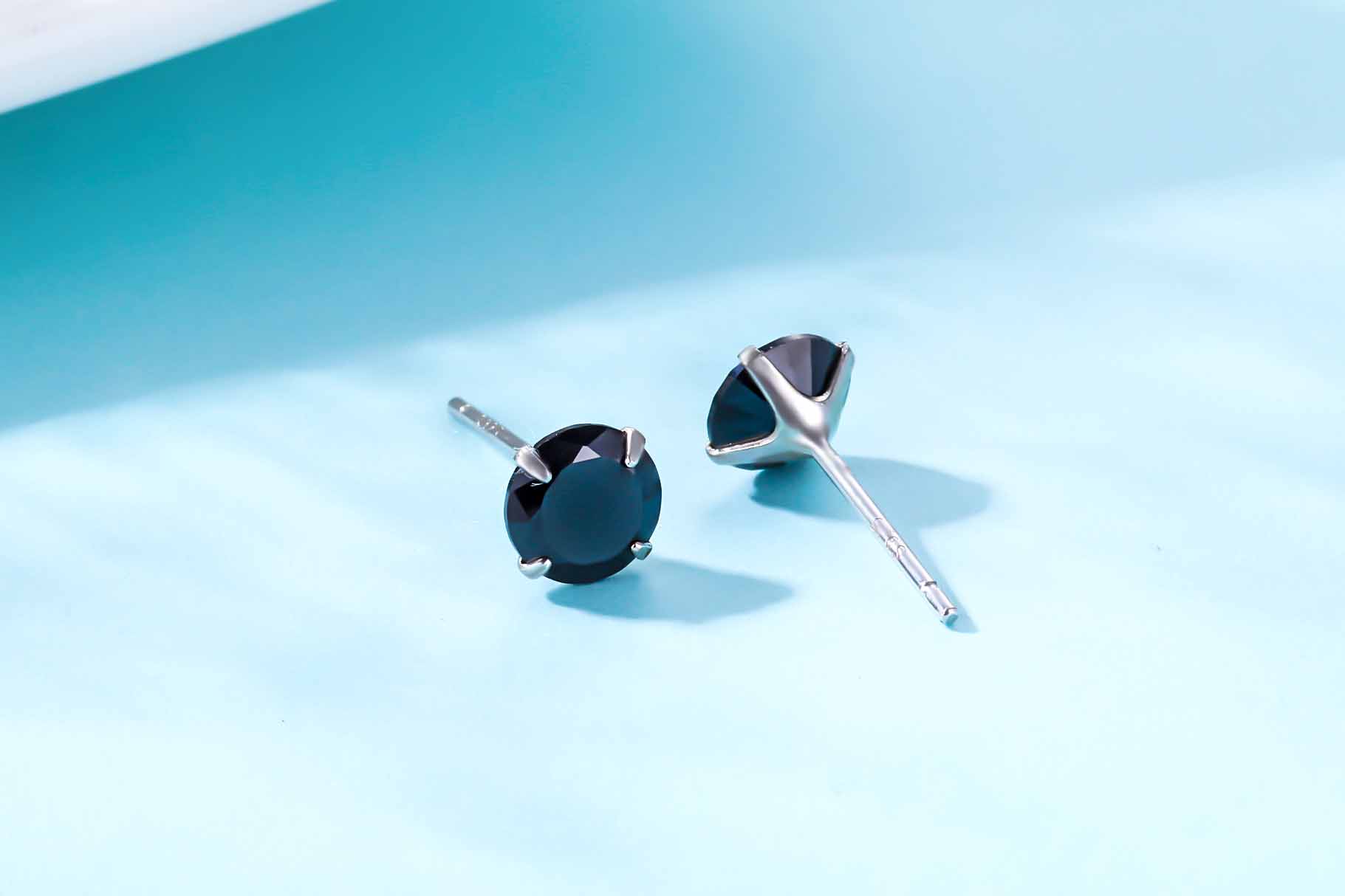 Simple CZ White 925 Sterling Silver Round Studs Earrings-Bijou Crush