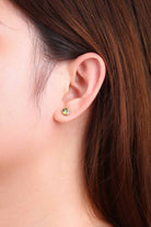 Simple CZ White 925 Sterling Silver Round Studs Earrings-Bijou Crush
