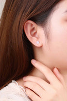 Simple CZ White 925 Sterling Silver Round Studs Earrings-Bijou Crush