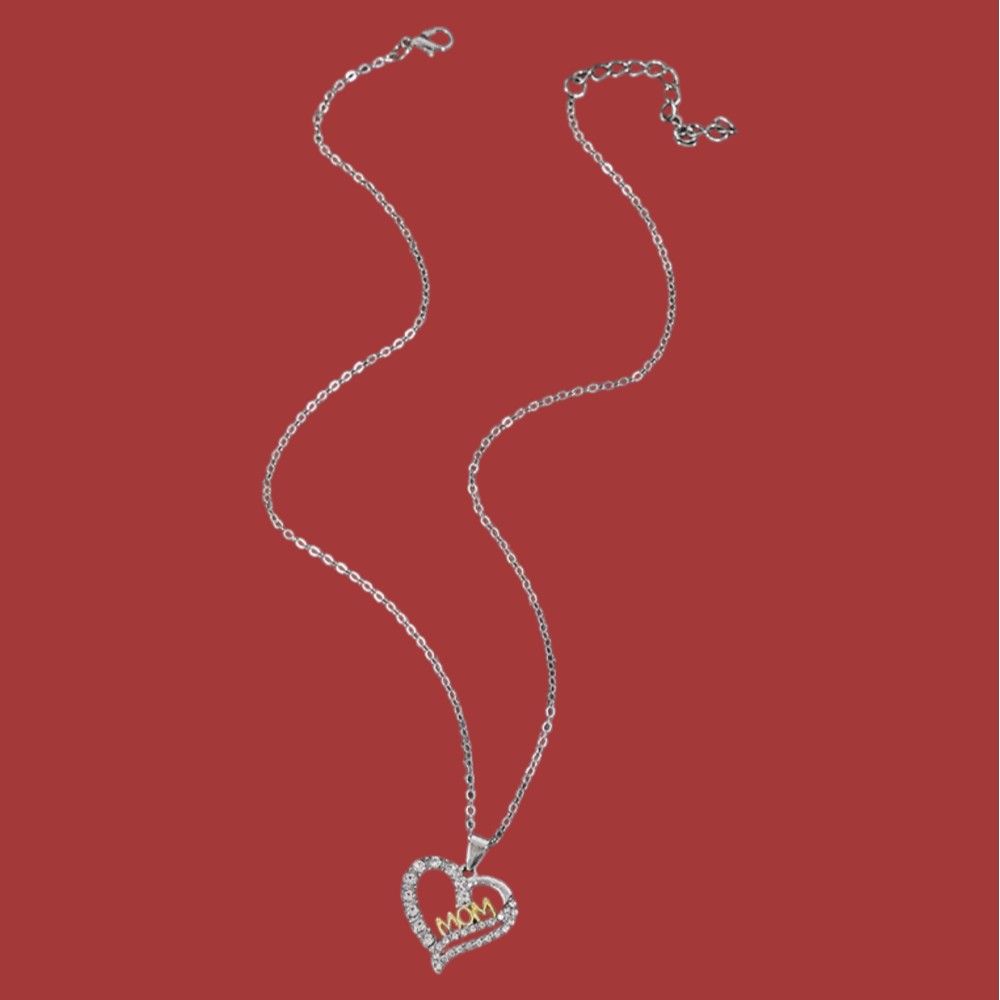 Alloy Inlaid Zircon Heart Pendant Necklace-Bijou Crush