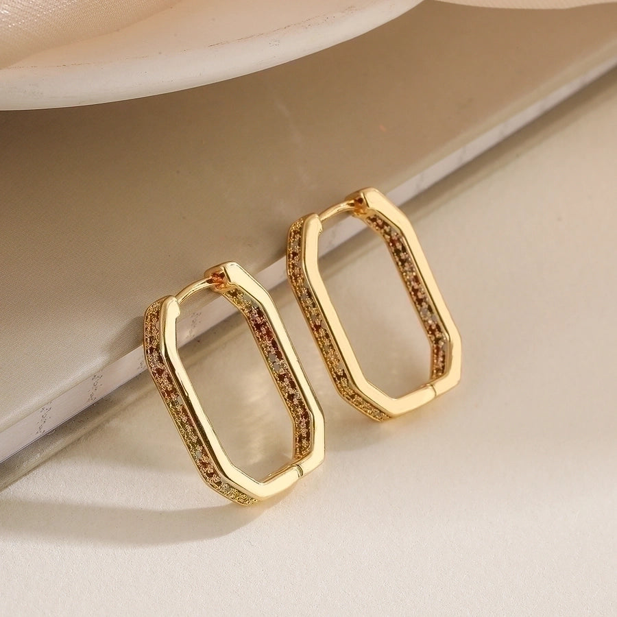 Modern Geometric Zircon Earrings – Bold & Brilliant-Bijou Crush