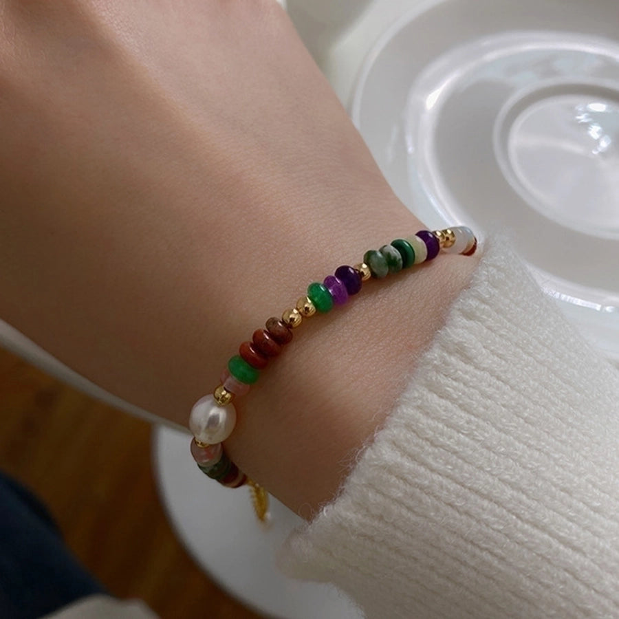 Cute Sweet Colorful 304 Stainless Steel Natural Pearl Natural Stone Bracelets Necklace-Bijou Crush