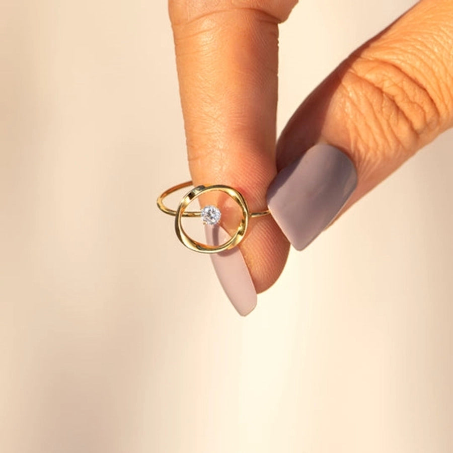 925 Sterling Silver Geometric Zircon Sparkle Ring-Bijou Crush
