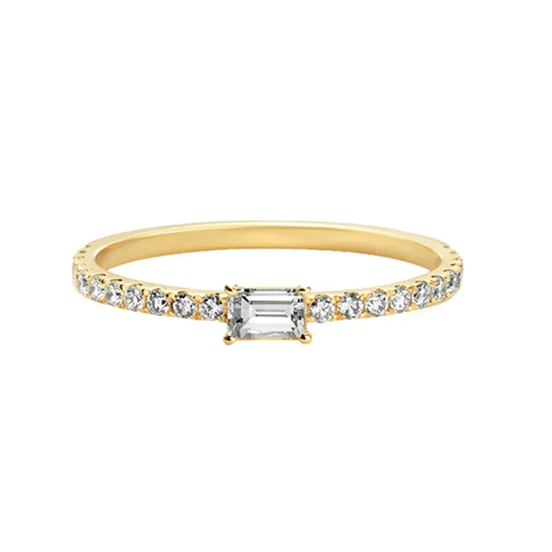925 Sterling Silver Zircon Square Rings-Bijou Crush