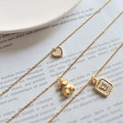 Fashion Letter Heart Shape Butterfly Titanium Steel Inlay Zircon Pendant Necklace-Bijou Crush