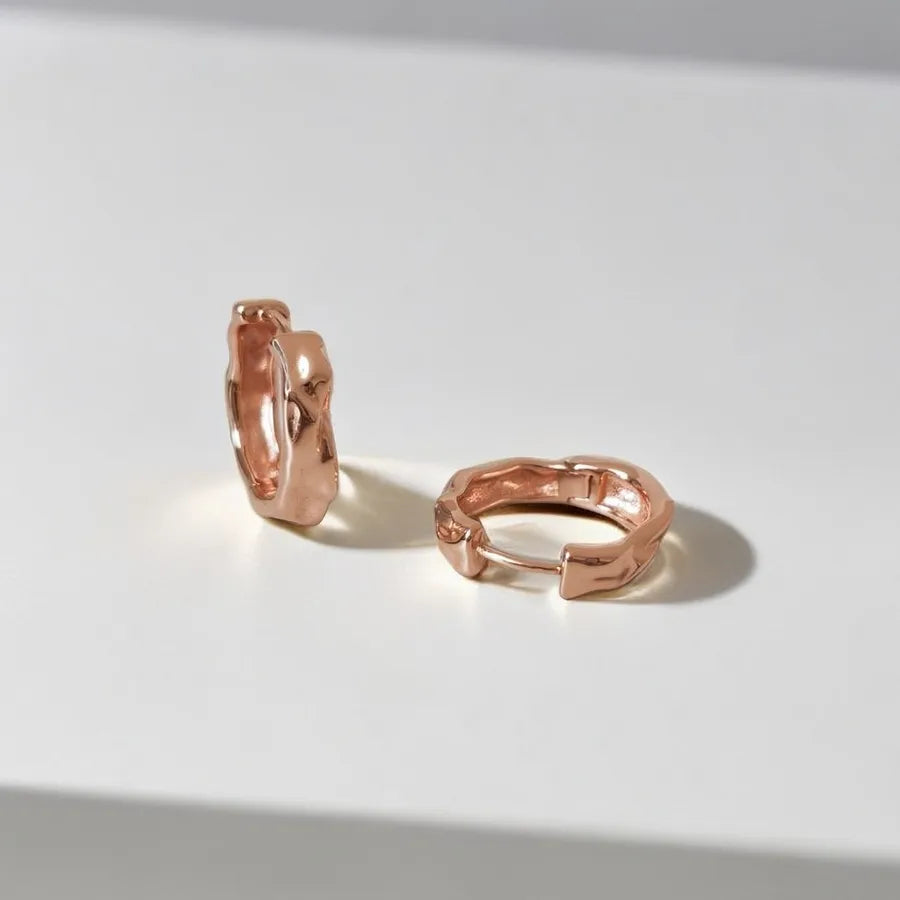 1 Pair 925 Sterling Silver Irregular Solid Color Hoop Earrings-Bijou Crush