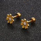 Simple Style Flower 304 Stainless Steel No Inlaid Earrings Ear Studs-Bijou Crush