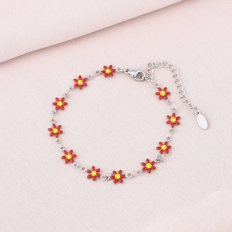 Basic Flower Stainless Steel 18K Gold Plated None Bracelets-Bijou Crush