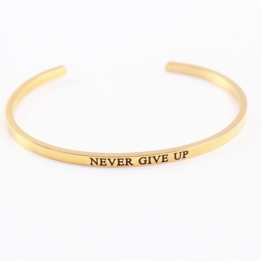 Quotes Letter Bracelet Bangle – 304 Stainless Steel-Bijou Crush