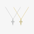 925 Sterling Silver Zircon Inlay Cross Pendant Necklace-Bijou Crush